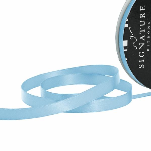 Satin Ribbons |  Ribbon Satin Deluxe Double Faced Sky Blue (10mmx25m) Fabric & Paper Ribbons Satin Ribbons