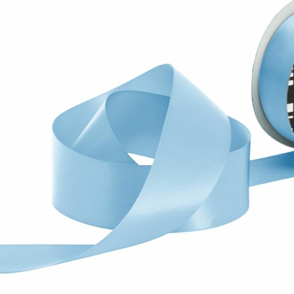 Satin Ribbons |  Ribbon Satin Deluxe Double Faced Sky Blue (38mmx25m) Fabric & Paper Ribbons Satin Ribbons