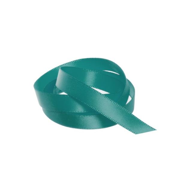 Satin Ribbons |  Ribbon Satin Deluxe Double Faced Teal (10mmx25m) Fabric & Paper Ribbons Blue