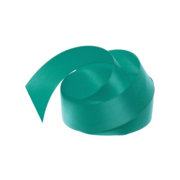 Satin Ribbons |  Ribbon Satin Deluxe Double Faced Teal (25mmx25m) Fabric & Paper Ribbons Blue