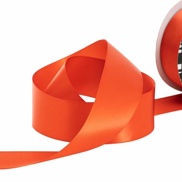 Satin Ribbons |  Ribbon Satin Deluxe Double Faced Terracotta (38mmx25m) Fabric & Paper Ribbons Orange