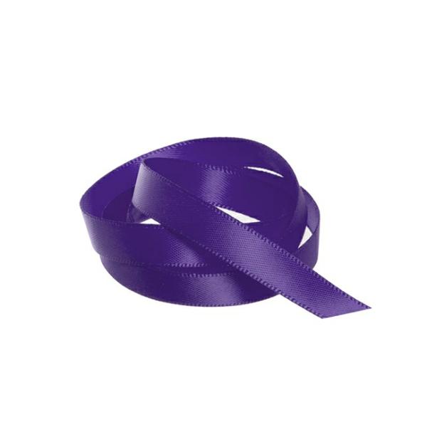 Satin Ribbons |  Ribbon Satin Deluxe Double Faced Violet (10mmx25m) Fabric & Paper Ribbons Purple