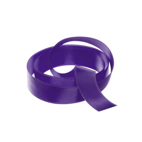 Satin Ribbons |  Ribbon Satin Deluxe Double Faced Violet (15mmx25m) Fabric & Paper Ribbons Purple