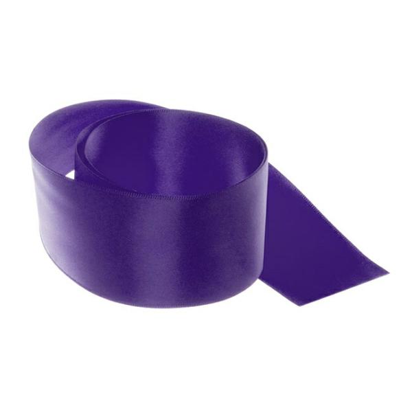 Satin Ribbons |  Ribbon Satin Deluxe Double Faced Violet (50mmx25m) Fabric & Paper Ribbons Purple