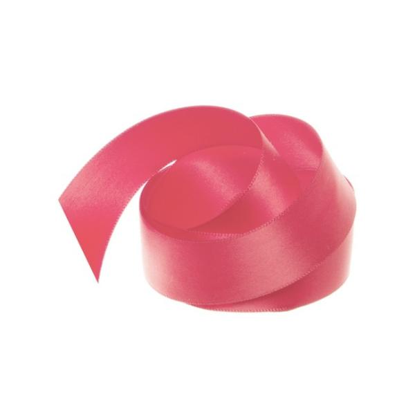 Satin Ribbons |  Ribbon Satin Deluxe Double Faced Watermelon (25mmx25m) Fabric & Paper Ribbons Pink