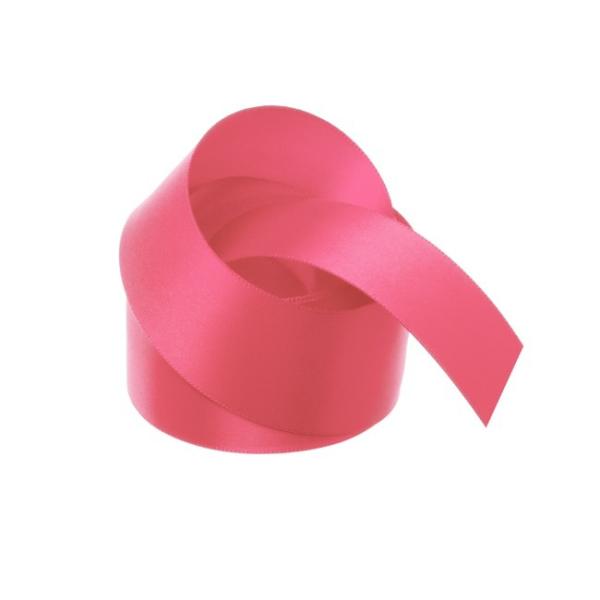 Satin Ribbons |  Ribbon Satin Deluxe Double Faced Watermelon (38mmx25m) Fabric & Paper Ribbons Pink