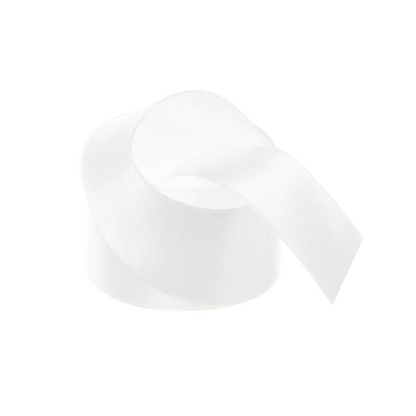 Satin Ribbons |  Ribbon Satin Deluxe Double Faced White (38mmx25m) Fabric & Paper Ribbons Satin Ribbons