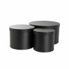 Stackable Gift Boxes |  Gift Box Round Black (25cmDx15cmH) Set 3 Gift Boxes Black