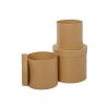 Stackable Gift Boxes |  Gift Box Round Brown Kraft (17cmDx16cmH) Set 3 Gift Boxes Soft Brown