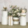 Stackable Gift Boxes |  Gift Flower Box Round White (25x25cmH) Set 7 Gift Boxes Stackable Gift Boxes