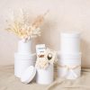 Stackable Gift Boxes |  Gift Flower Box Round White Set 5 (21x21cmH) Gift Boxes Stackable Gift Boxes