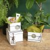 Stackable Gift Boxes |  Gift Flower Box Square Silhouette White (20x15cmH) Set 3 Gift Boxes Stackable Gift Boxes