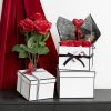 Stackable Gift Boxes |  Gift Flower Box Square Silhouette White (20x15cmH) Set 3 Gift Boxes Stackable Gift Boxes