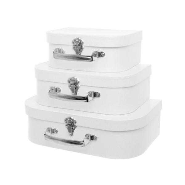 Suitcase Gift Boxes |  Suitcase Gift Box White (30x20x9cmH) Set 3 Gift Boxes Suitcase Gift Boxes