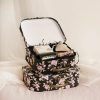 Suitcase Gift Boxes |  Suitcase Gift Hamper Box Black Floral Set 2 (30x20x9cmH) Gift Boxes Black