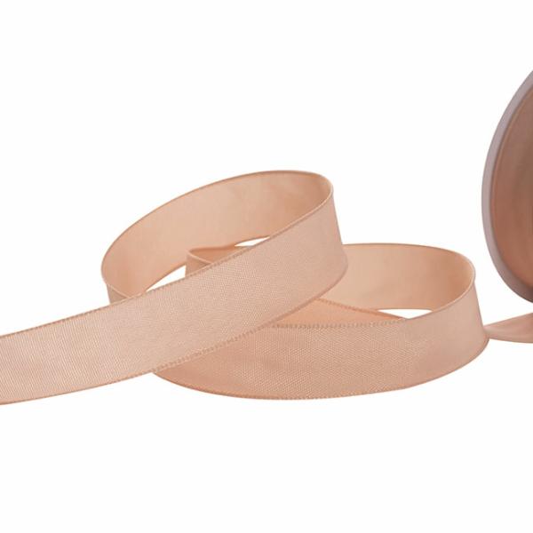 Taffeta Ribbon |  Ribbon Taffeta Woven Edge Dusty Pink Peach (25mmx20m) Fabric & Paper Ribbons Soft Orange