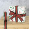 Tartan Ribbon |  Ribbon Grosgrain Traditional Red Green Gold (15mmx20m) Fabric & Paper Ribbons Assorted Colours