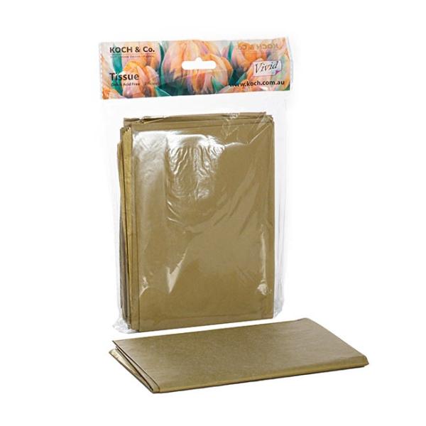 Tissue Paper |  Metallic Tissue Paper Mini Packs 24 17gsm Gold (50x73cm) Tissue Paper Metallic Gold