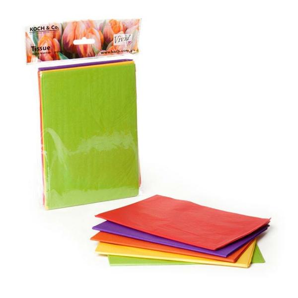 Tissue Paper |  Tissue Paper M Pack 24 Acid Free 17gsm Mix Brights (50x75cm) Tissue Paper Assorted Colours