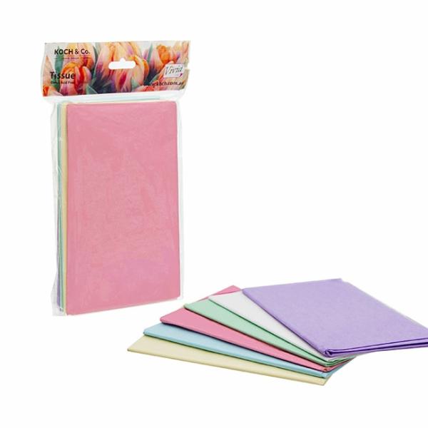 Tissue Paper |  Tissue Paper M Pack 24 Acid Free 17gsm Mix Pastels (50x75cm) Tissue Paper Assorted Colours