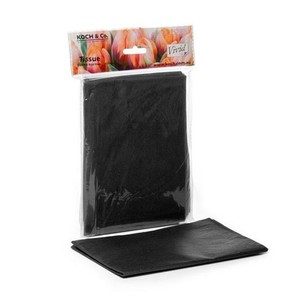 Tissue Paper |  Tissue Paper Mini Pack 24 Acid Free 17gsm Black (50x75cm) Tissue Paper Black