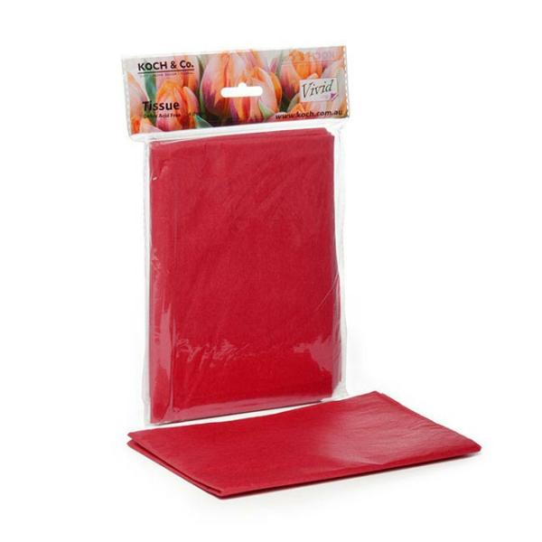 Tissue Paper |  Tissue Paper Mini Pack 24 Acid Free 17gsm Red (50x75cm) Tissue Paper Red