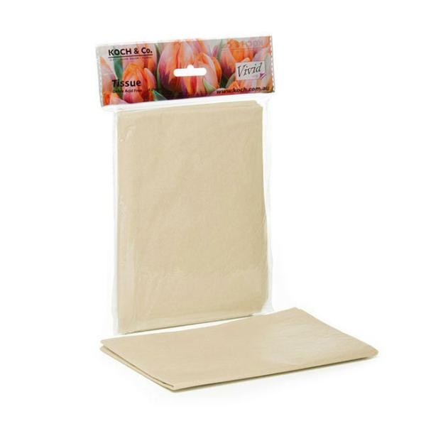 Tissue Paper |  Tissue Paper Mini Pack 24 Acid Free 17gsm Vanilla (50x75cm) Tissue Paper Cream Ivory