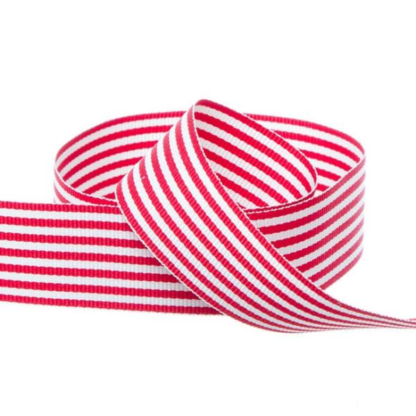 Valentine’s Day Ribbons |  Grosgrain Fine Stripes Ribbon Red (25mmx20m) Fabric & Paper Ribbons Grosgrain Ribbons