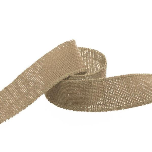 Valentine’s Day Ribbons |  Natural Jute Ribbon Sewn Edge Natural (40mmx10m) Fabric & Paper Ribbons Brown