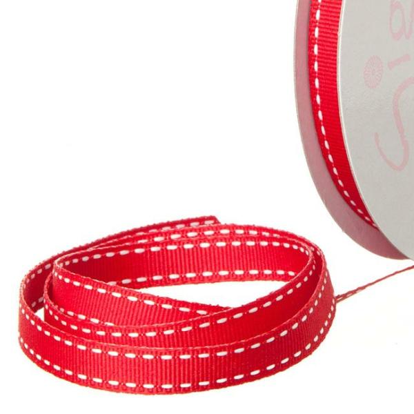 Valentine’s Day Ribbons |  Ribbon Grosgrain Saddle Stitch Red (10mmx20m) Fabric & Paper Ribbons Grosgrain Ribbons