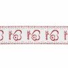 Valentine’s Day Ribbons |  Ribbon Linen Red Glitter Hearts Wire Edge White (60mmx10m) Fabric & Paper Ribbons Valentine's Day Ribbons