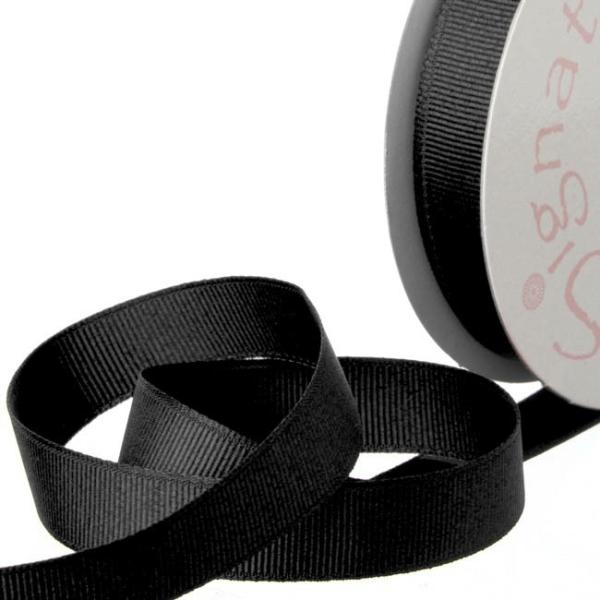 Valentine’s Day Ribbons |  Ribbon Plain Grosgrain Black (15mmx20m) Fabric & Paper Ribbons Black