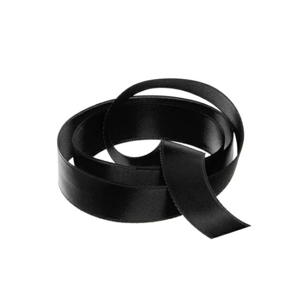 Valentine’s Day Ribbons |  Ribbon Satin Deluxe Double Faced Black (15mmx25m) Fabric & Paper Ribbons Black