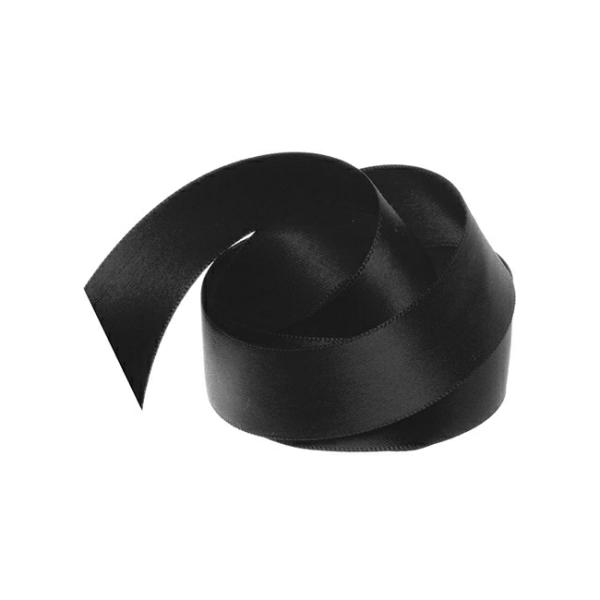 Valentine’s Day Ribbons |  Ribbon Satin Deluxe Double Faced Black (25mmx25m) Fabric & Paper Ribbons Black