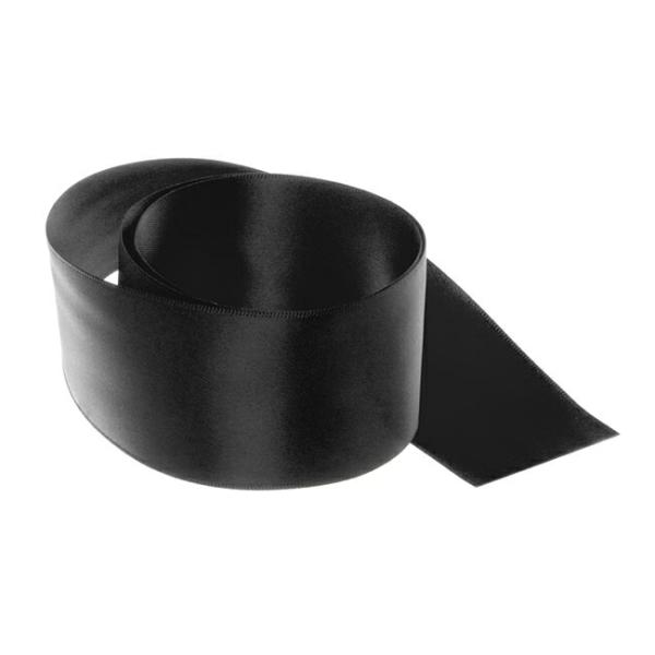 Valentine’s Day Ribbons |  Ribbon Satin Deluxe Double Faced Black (50mmx25m) Fabric & Paper Ribbons Black