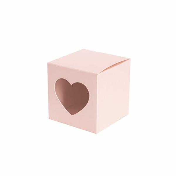 Wedding & Party Favour Boxes |  Bomboniere Chocolate Heart Box Baby Pink Pk20 (70x70x70mmH) Bomboniere Packaging Soft Pink