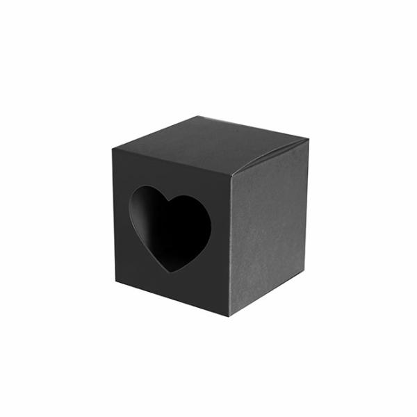 Wedding & Party Favour Boxes |  Bomboniere Chocolate Heart Box Black Pack 20 (70x70x70mmH) Black