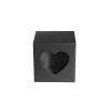 Wedding & Party Favour Boxes |  Bomboniere Chocolate Heart Box Black Pack 20 (70x70x70mmH) Black