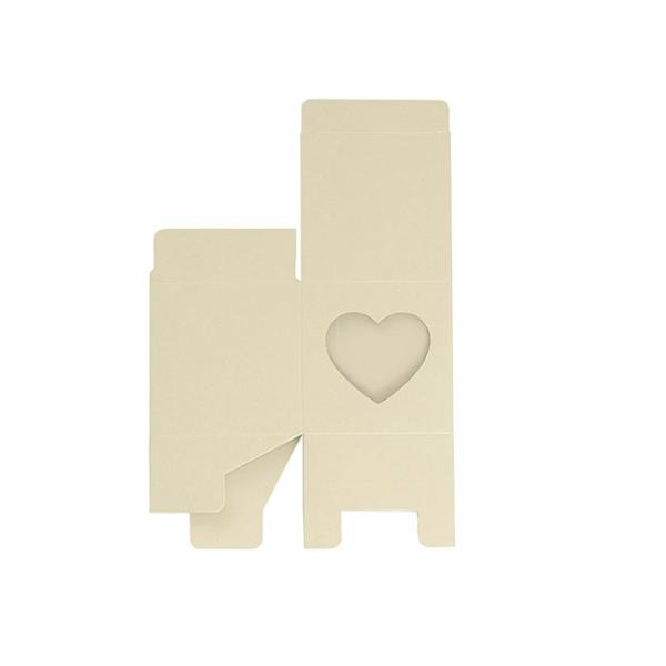 Wedding & Party Favour Boxes |  Bomboniere Chocolate Heart Box Cream Pack 20 (70x70x70mmH) Bomboniere Packaging Cream Ivory