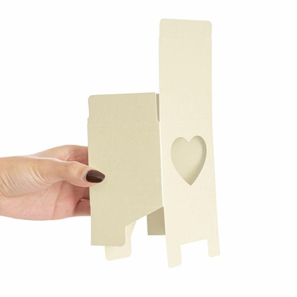 Wedding & Party Favour Boxes |  Bomboniere Chocolate Heart Box Cream Pack 20 (70x70x70mmH) Bomboniere Packaging Cream Ivory