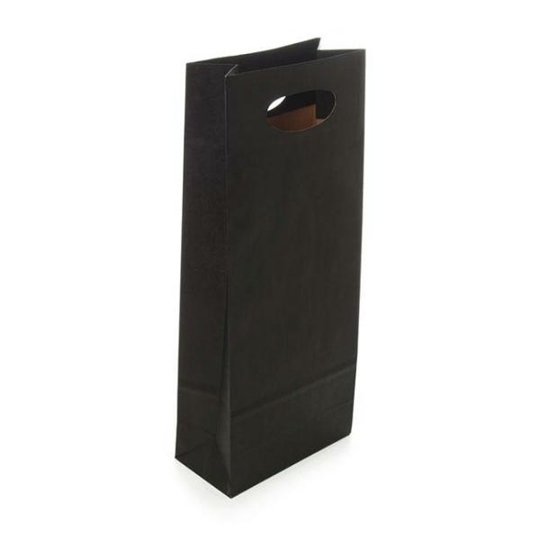 Wine Gift Bags |  Wine Bag Two Bottles Kraft Paper Black (17Wx9Gx42cmH) Gift Bags Black