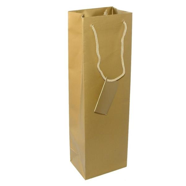 Wine Gift Bags |  Wine Bottle Bags Single Pack 5 Gold (10.5X9X35cmH) Gift Bags Gold