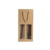 Wine Gift Bags |  Wine Window Double Gift Bag Kraft Brown (180Wx90Gx390mmH) Gift Bags Soft Brown