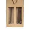 Wine Gift Bags |  Wine Window Double Gift Bag Kraft Brown (180Wx90Gx390mmH) Gift Bags Soft Brown