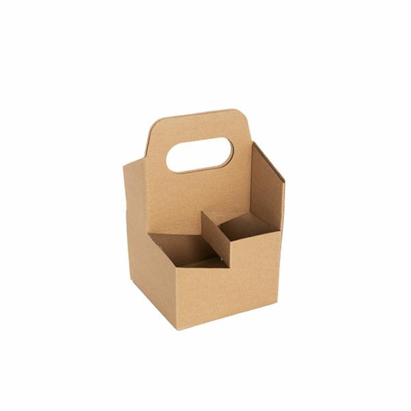 Wine Gift Boxes |  Beer Caddy Holder 4 Bottles Kraft Brown (12x12x22cmH) Gift Boxes Soft Brown