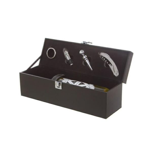 Wine Gift Boxes |  Premium Wine Box With Accessories Black (35.5x10x12cmH) Gift Boxes Black