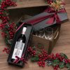 Wine Gift Boxes |  Wine Box Rigid Ribbed Paper Black (11x9x33.5cmH) Gift Boxes Black