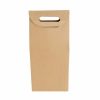 Wine Gift Boxes |  Wine Box With Handle Double Bottle Kraft (17.6x9x39.5cmH) Gift Boxes Soft Brown