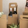 Wine Gift Boxes |  Wine Carrier 4 Bottles Kraft Brown (17.6×17.6×39.5cmH) Gift Boxes Soft Brown