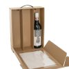 Wine Gift Boxes |  Wine Window Carry Box Hamper 3 Bottles Kraft (25x9x34cmH) Gift Boxes Soft Brown